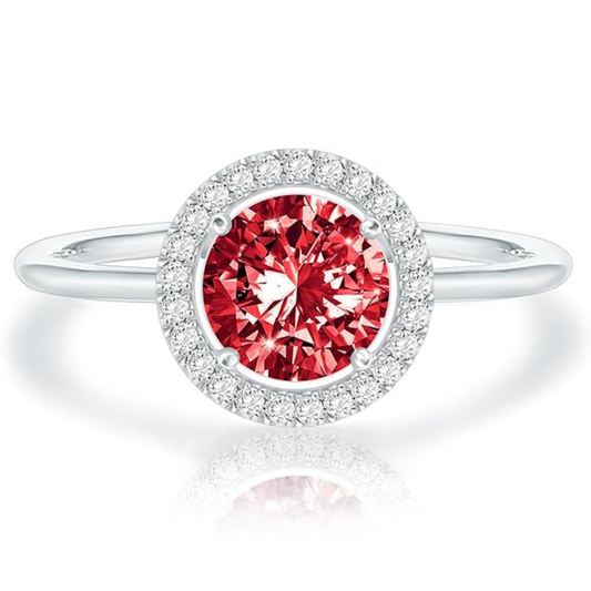 Anillo Brillo de Promesa Rubí Crimson | Oro blanco
