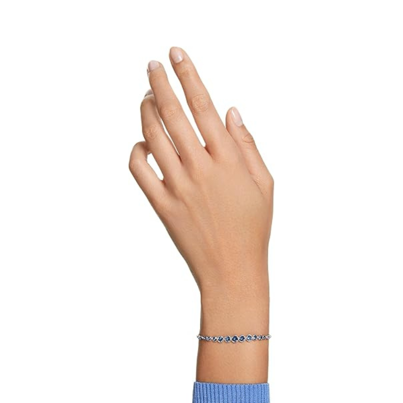 Pulsera Redonda Tennis Zafiro Cut | Oro blanco