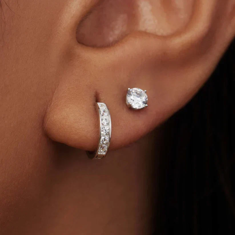 Set de Aretes con Piedra Dara Brillane | Oro blanco