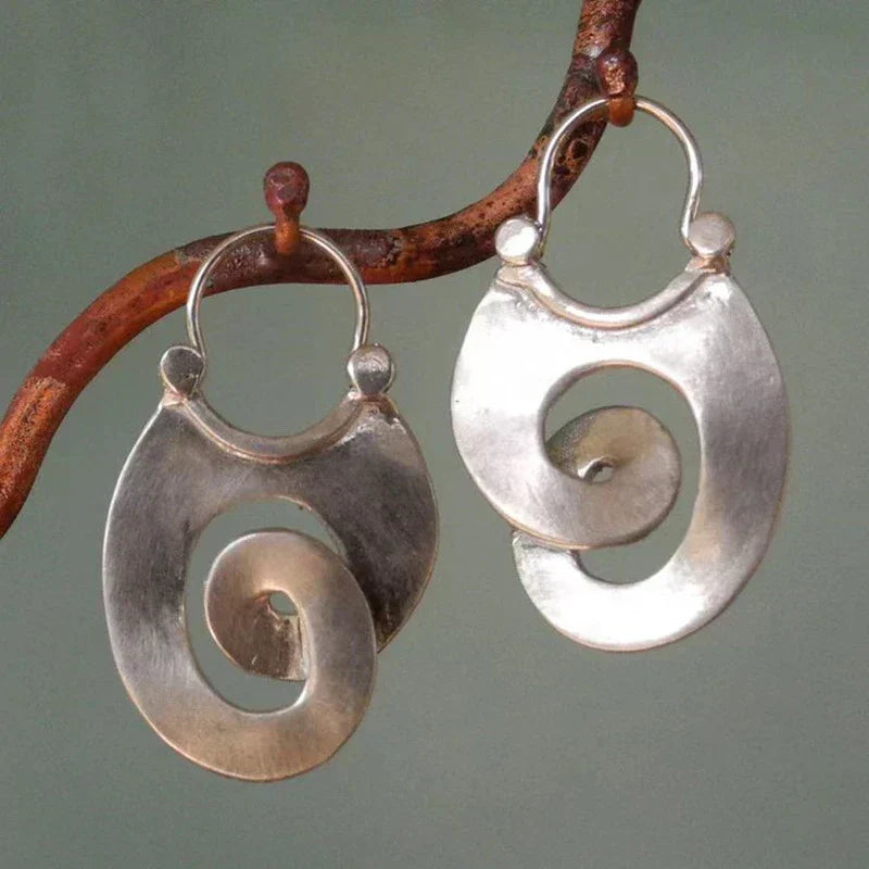 Aretes Antiguos Irregulares Form | Oro blanco