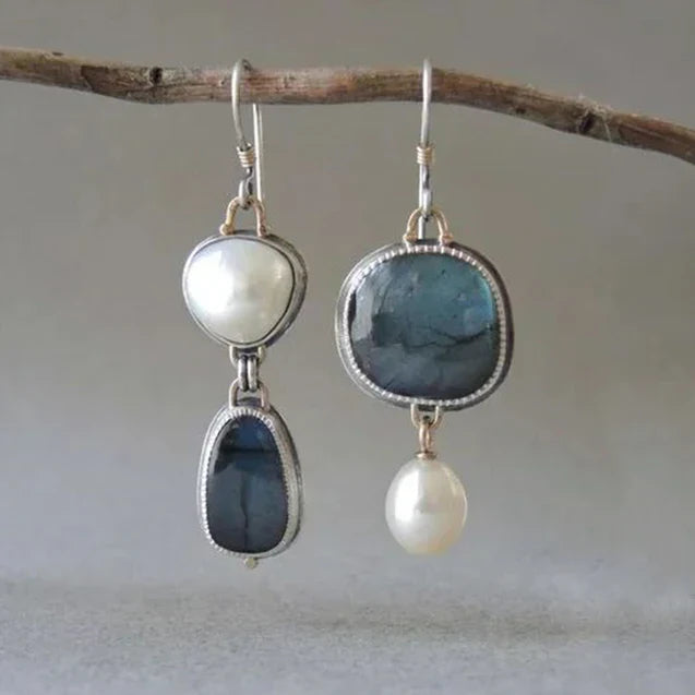 Aretes Celestiales Vintage | Oro blanco