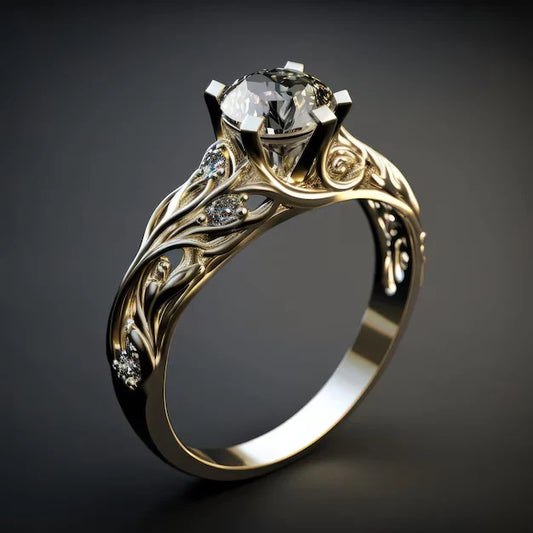 Anillo Exquisito de Circonita Exotic | Oro