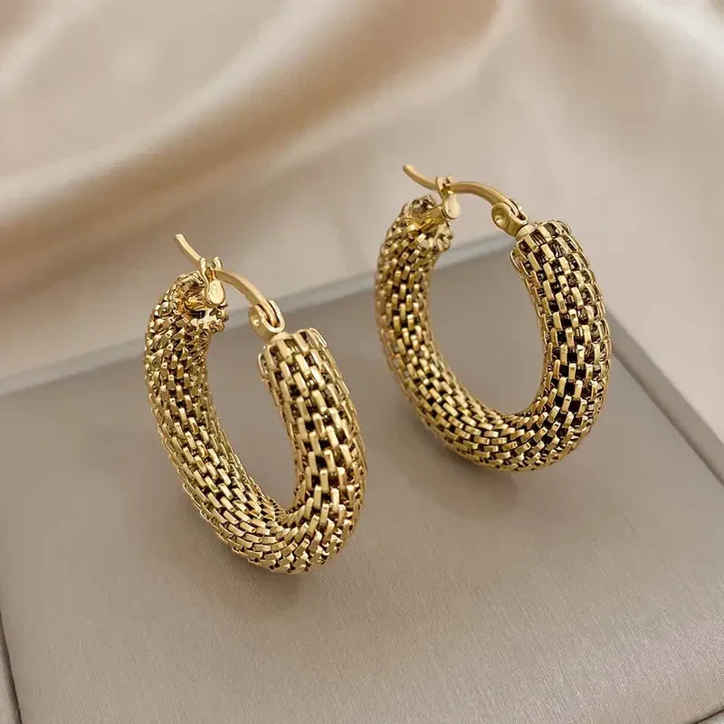 Aretes de Aro Dorados Tide | Oro