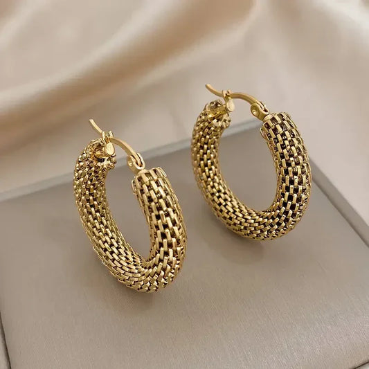 Aretes de Aro Dorados Tide | Oro