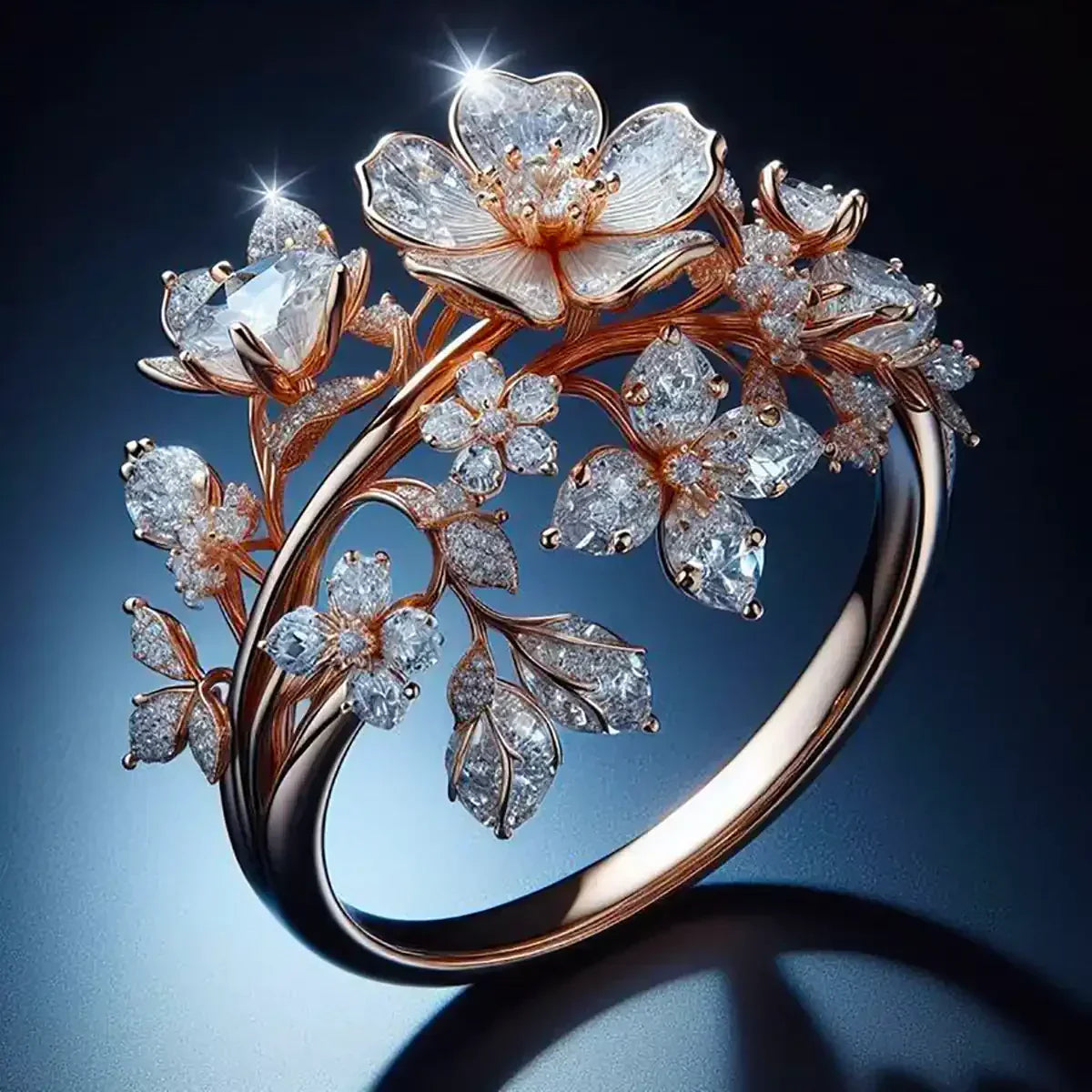 Anillo Radiante Floreciente Bright | Oro rosa
