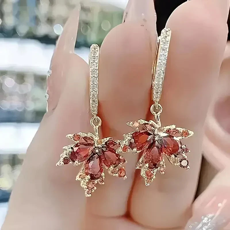 Aretes de Circón Leafshine | Oro