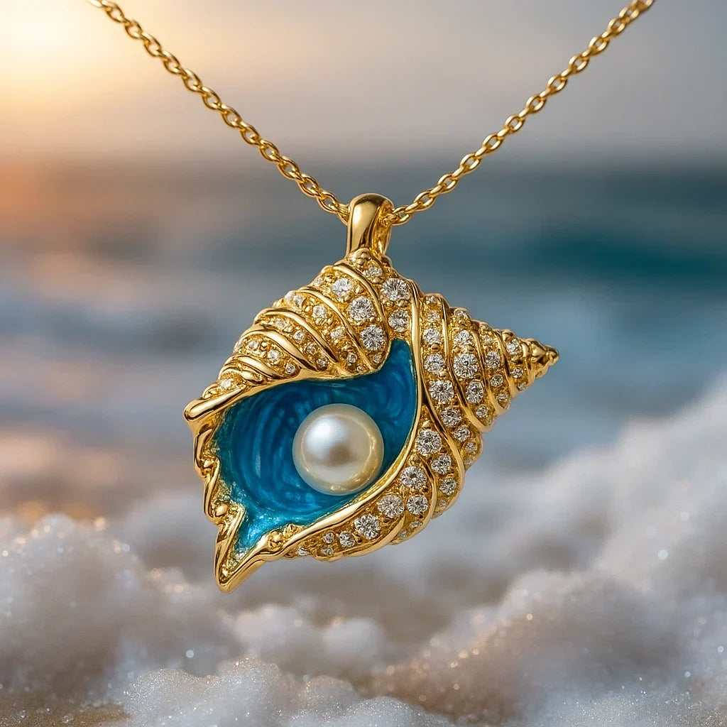 Collar Radiante de Perla Seashell | Oro