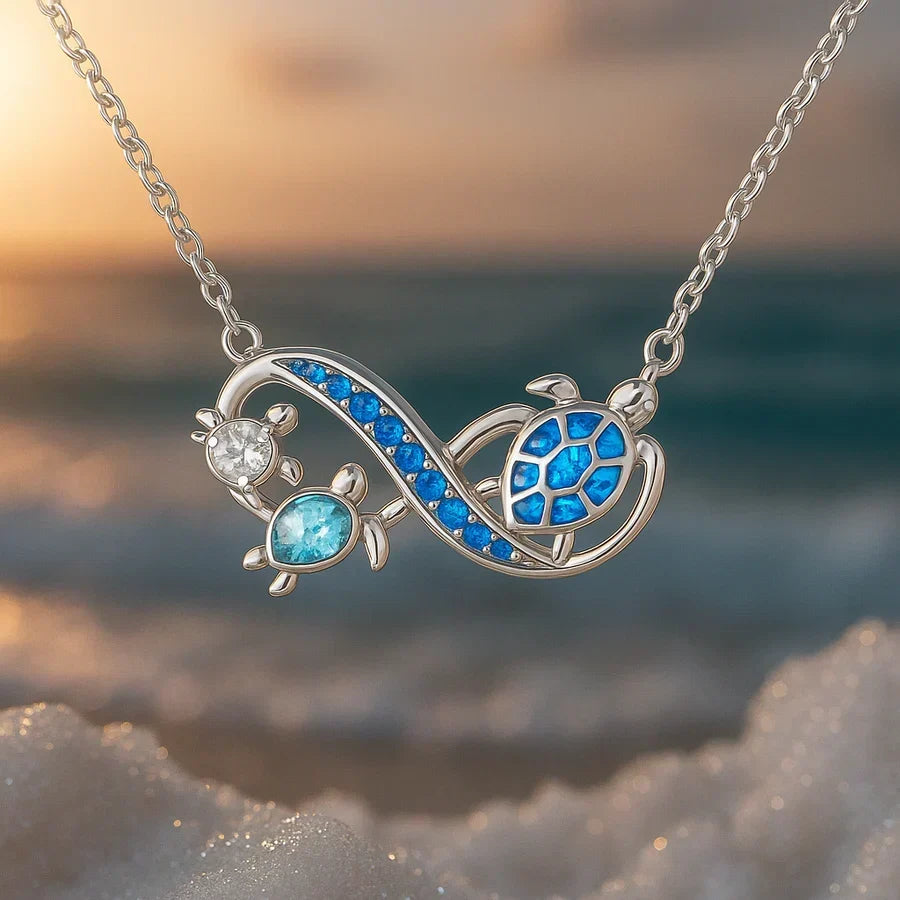 Collar Plata Twin Turtle | Oro blanco