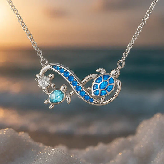 Collar Plata Twin Turtle | Oro blanco
