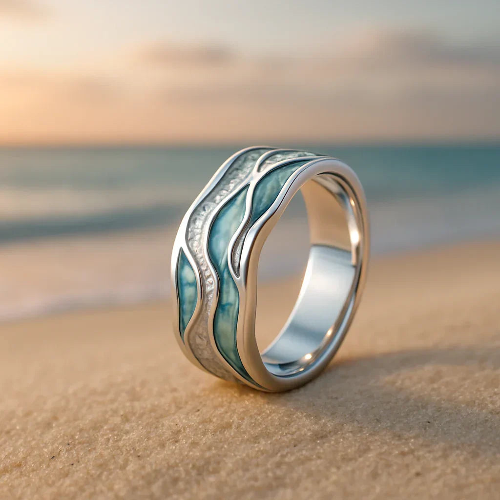 Anillo Seasilver Ripple | Oro blanco