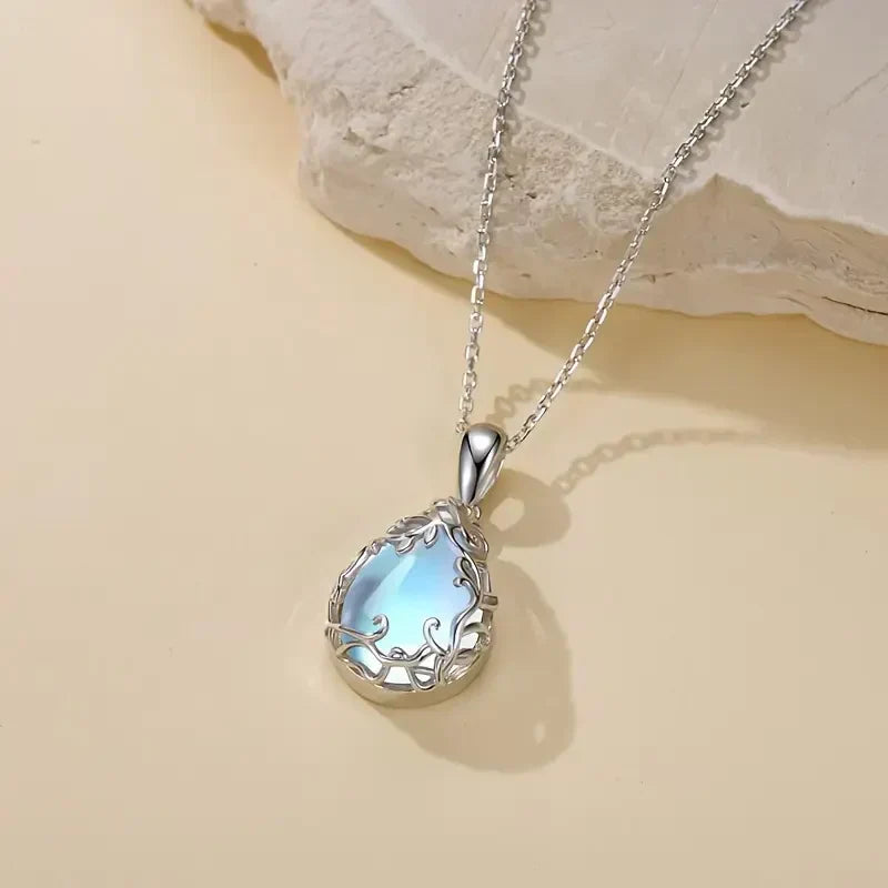 Collar con Colgante Moonlit Glacier | Oro blanco
