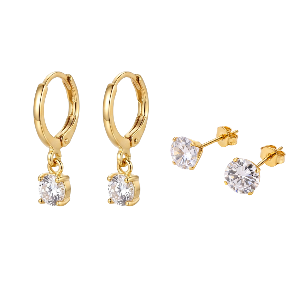 Set de Aretes con Piedra Larmes de Lune | Oro