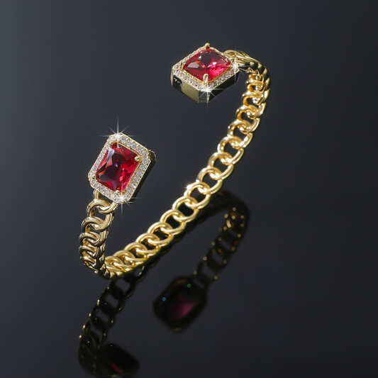 Pulsera Abierta Rubí Veloria | Oro