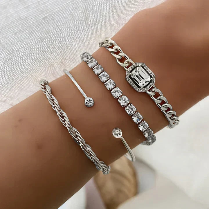 Set de Pulseras Domitia Calvina | Oro blanco